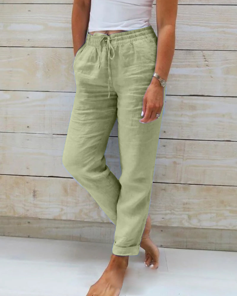 Pantalón veraniego con cintura elástica y tejido ligero – MIRIANA