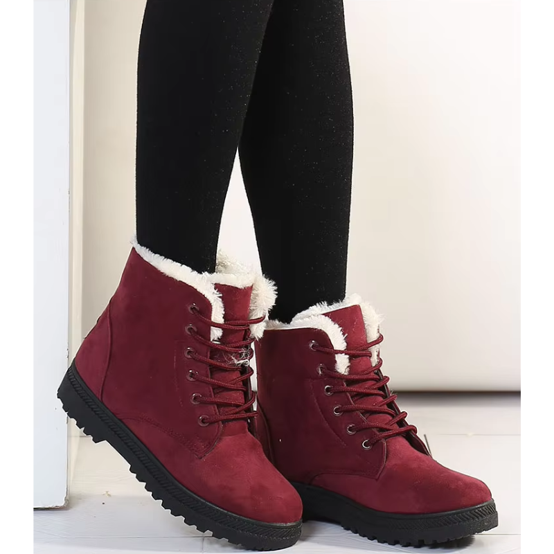 LEONIE - Botines de invierno con suela gruesa y forro de pelo para mujer