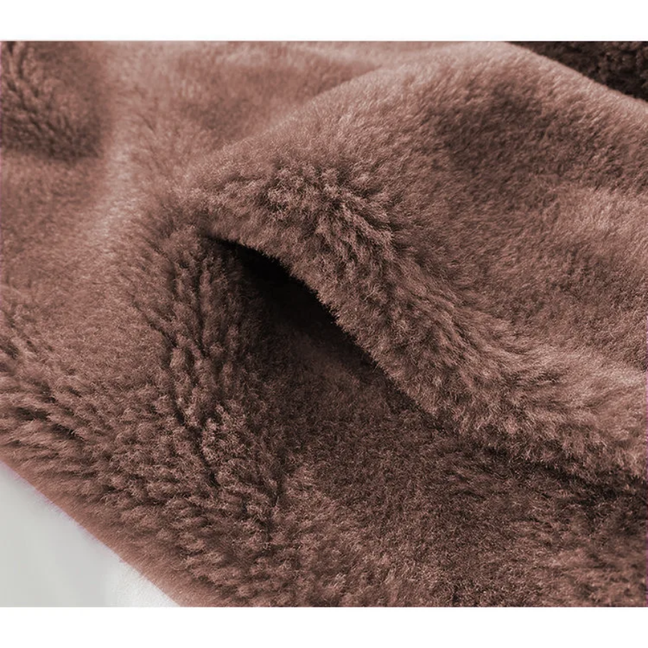 Sienna - Abrigo trench de ante para mujer, estilo oversized con solapas anchas