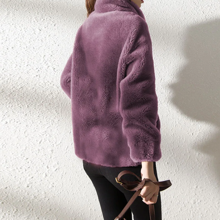 Sienna - Abrigo trench de ante para mujer, estilo oversized con solapas anchas