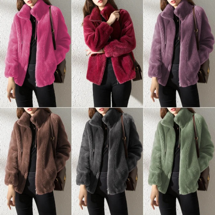 Sienna - Abrigo trench de ante para mujer, estilo oversized con solapas anchas