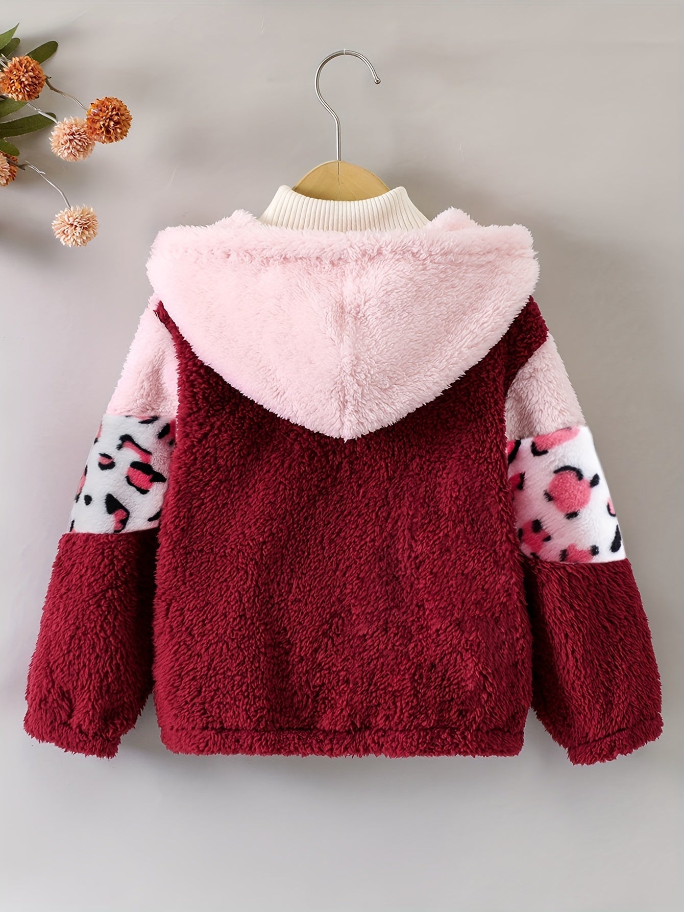 LEONA - Chaqueta con estampado de leopardo y forro de polar para niñas