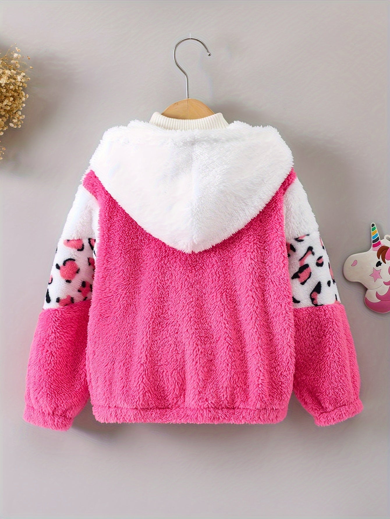 LEONA - Chaqueta con estampado de leopardo y forro de polar para niñas