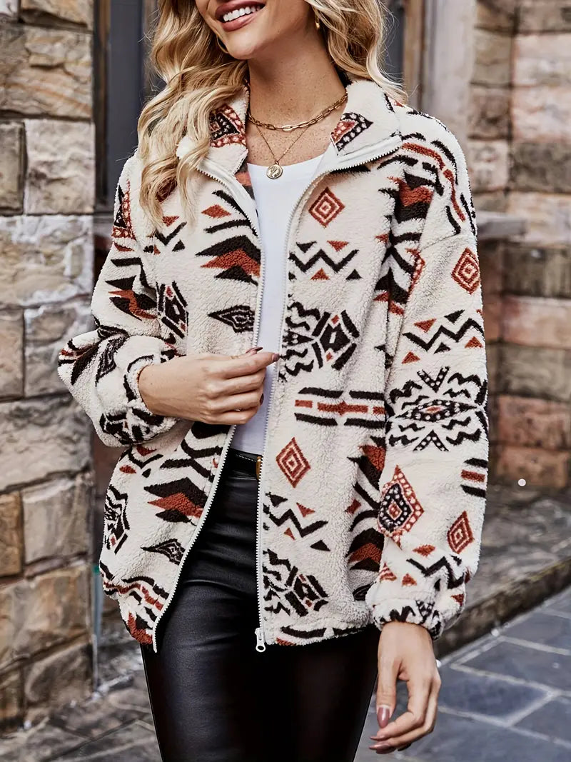 LINA - Chaqueta de punto con forro polar para mujer