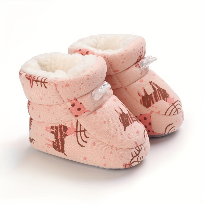 LINA - Botines de felpa fáciles de poner para bebés, niños y niñas