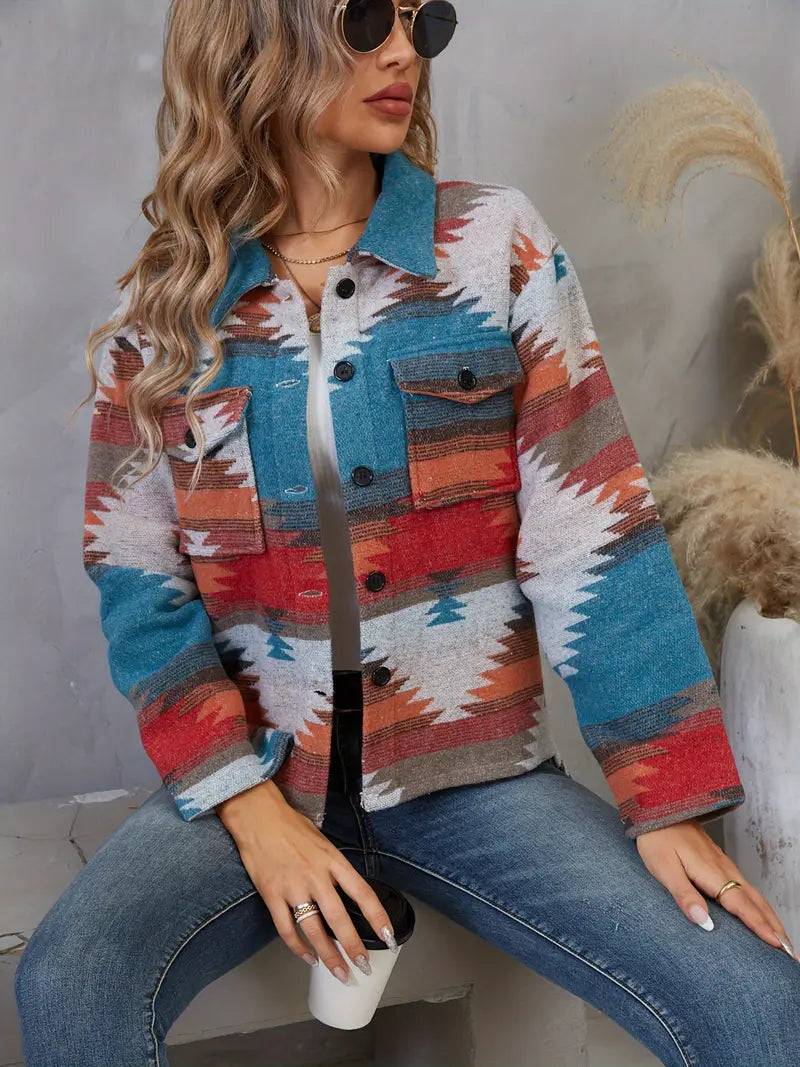 LOU - Chaqueta de algodón estilo vintage para mujer