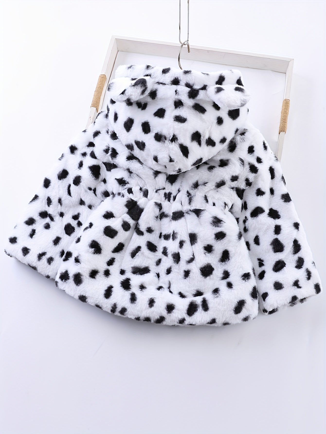 NOA - Chaqueta de forro polar con capucha y estampado de leopardo para niñas