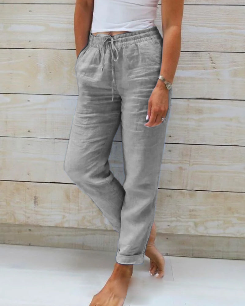 Pantalón veraniego con cintura elástica y tejido ligero – MIRIANA