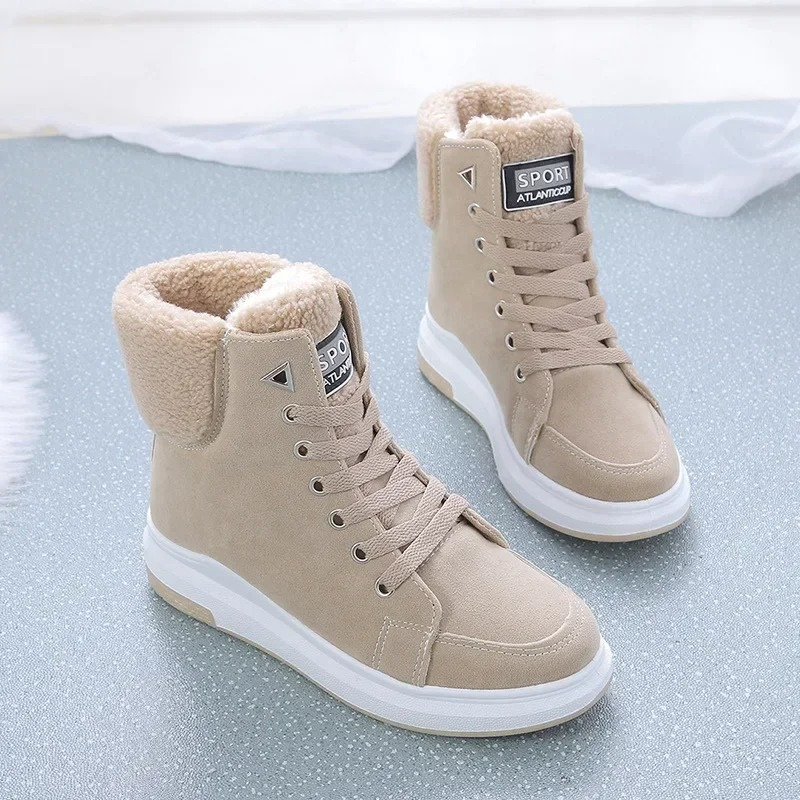 LIVIA - Botines altos de invierno con cordones y tacto suave para mujer