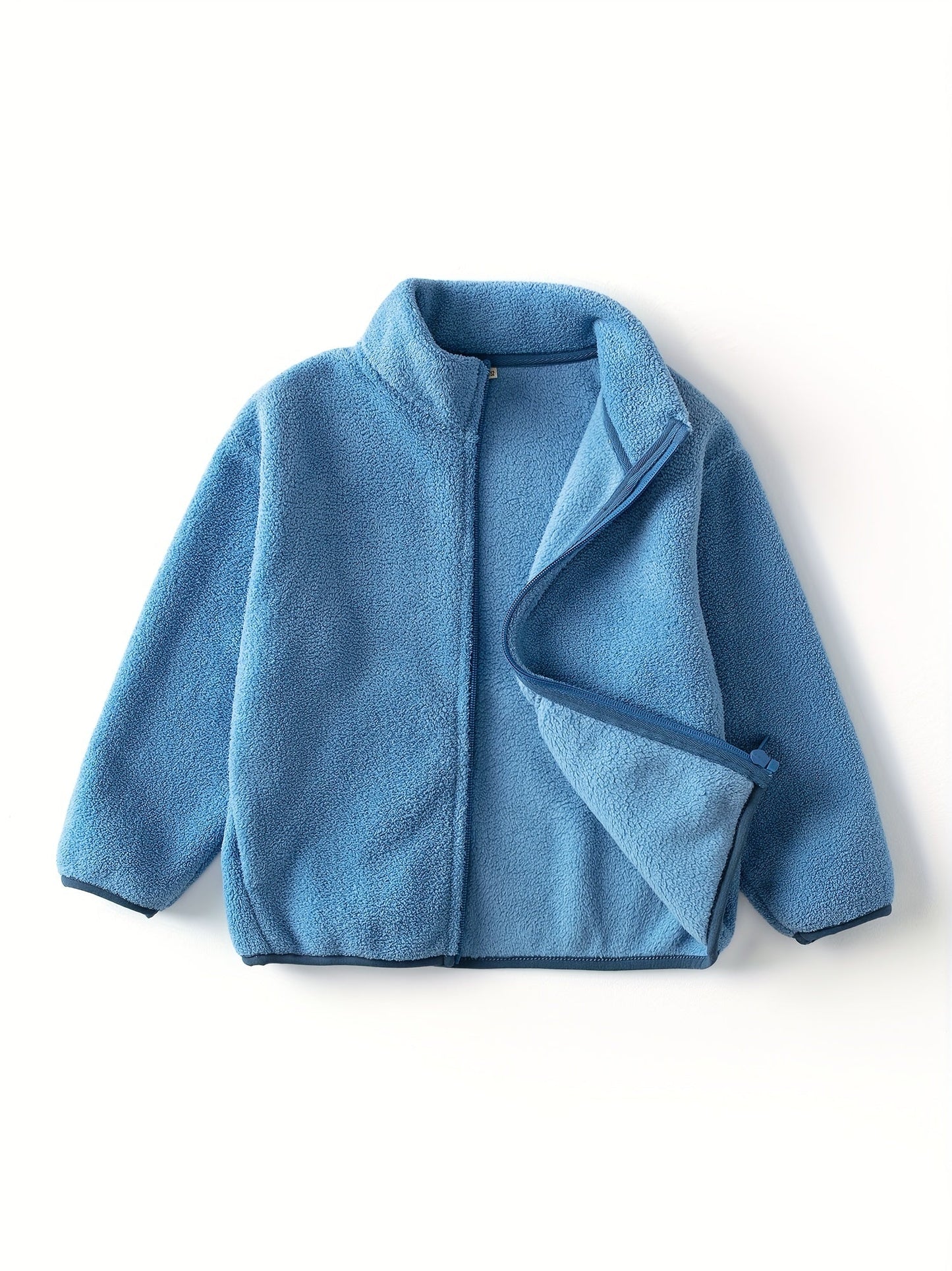FENLE - Chaqueta polar de forro polar para niños en color sólido