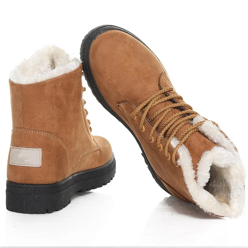 LEONIE - Botines de invierno con suela gruesa y forro de pelo para mujer