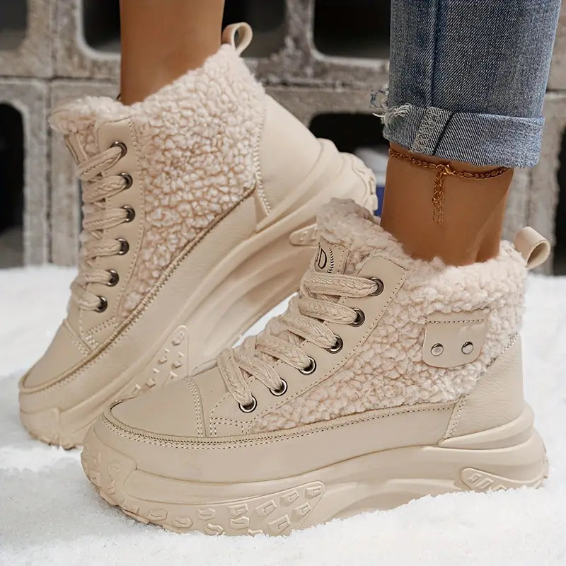 ESME - Botines impermeables de felpa para mujer