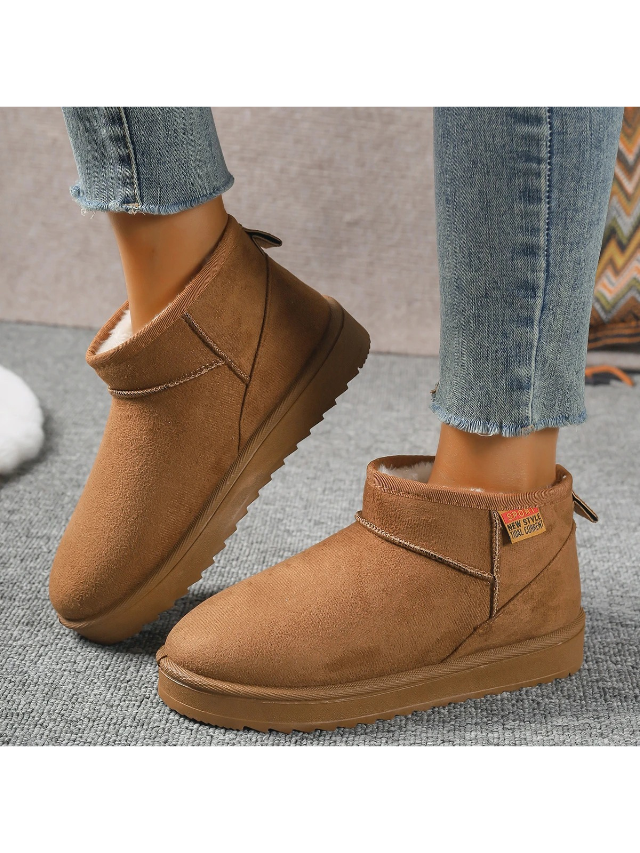 LINA - Botas de invierno ligeras, planas y forradas