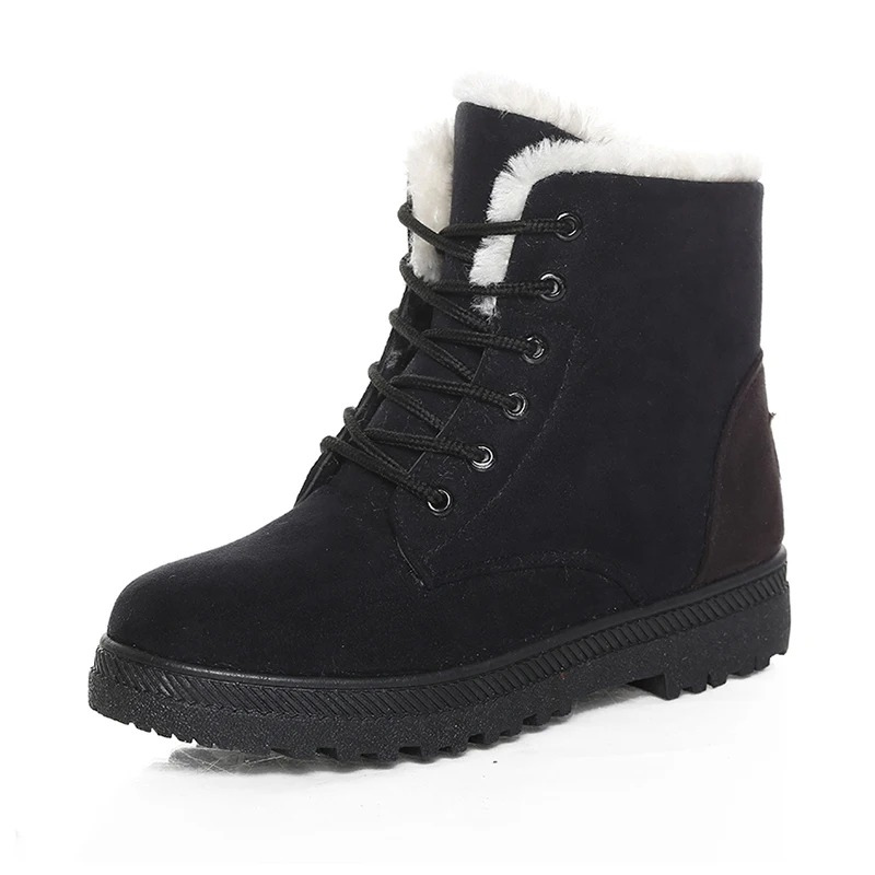 LEONIE - Botines de invierno con suela gruesa y forro de pelo para mujer