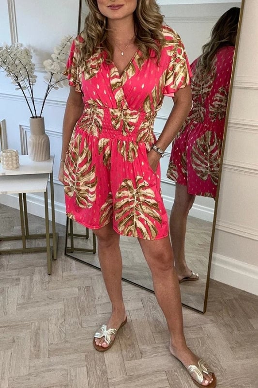 Vestido veraniego con estampado de palmeras y corte relajado – ELINA PalmWave