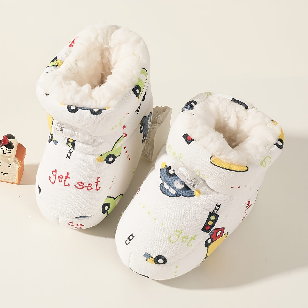 LINA - Botines de felpa fáciles de poner para bebés, niños y niñas