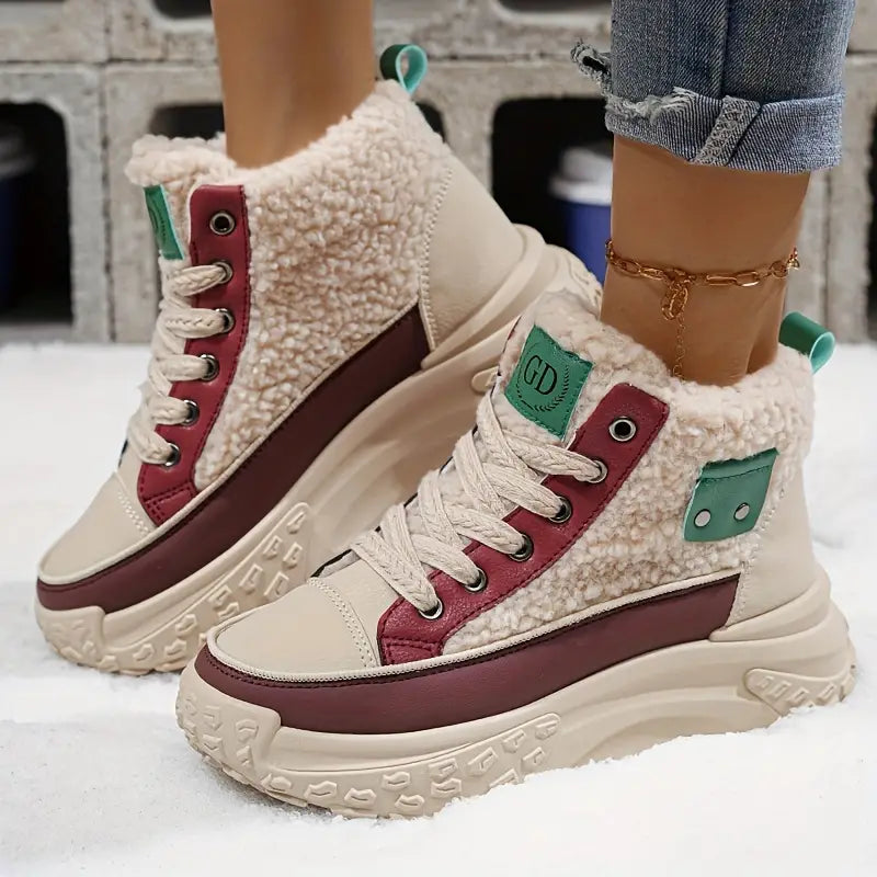ESME - Botines impermeables de felpa para mujer