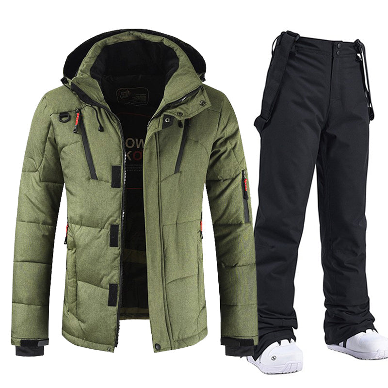 AXEL - Conjunto de chaqueta y pantalón acolchados para invierno resistente a la intemperie para hombre