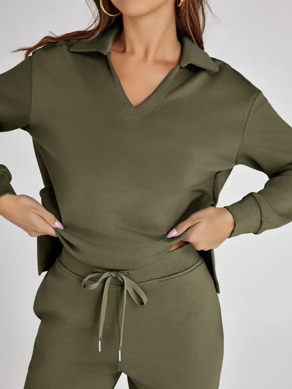 Conjunto lounge de dos piezas para mujer con tacto suave y estilo relajado – LYANA Softwear