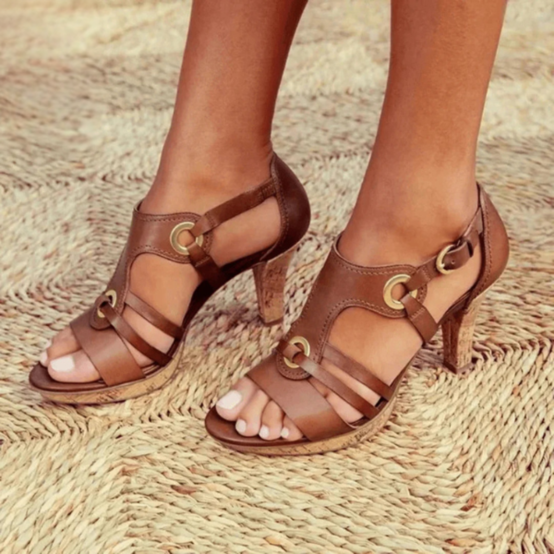 Sandalias de tacón cómodo y diseño elegante para mujer – BELIANE