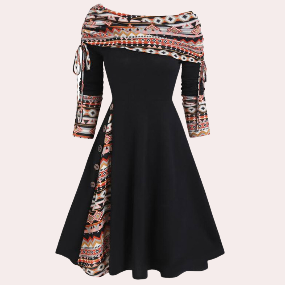 LIA - Vestido halter de hombros descubiertos para mujer