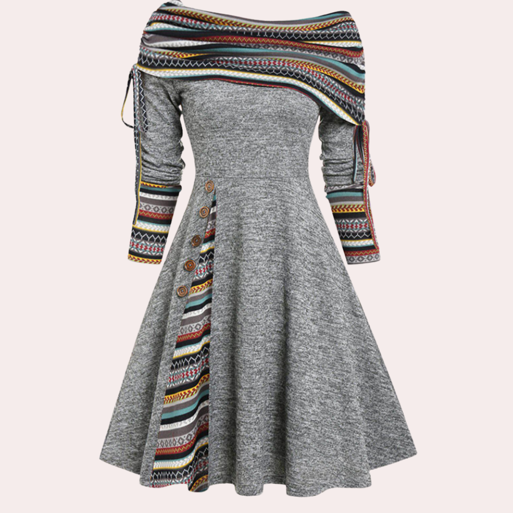 LIA - Vestido halter de hombros descubiertos para mujer