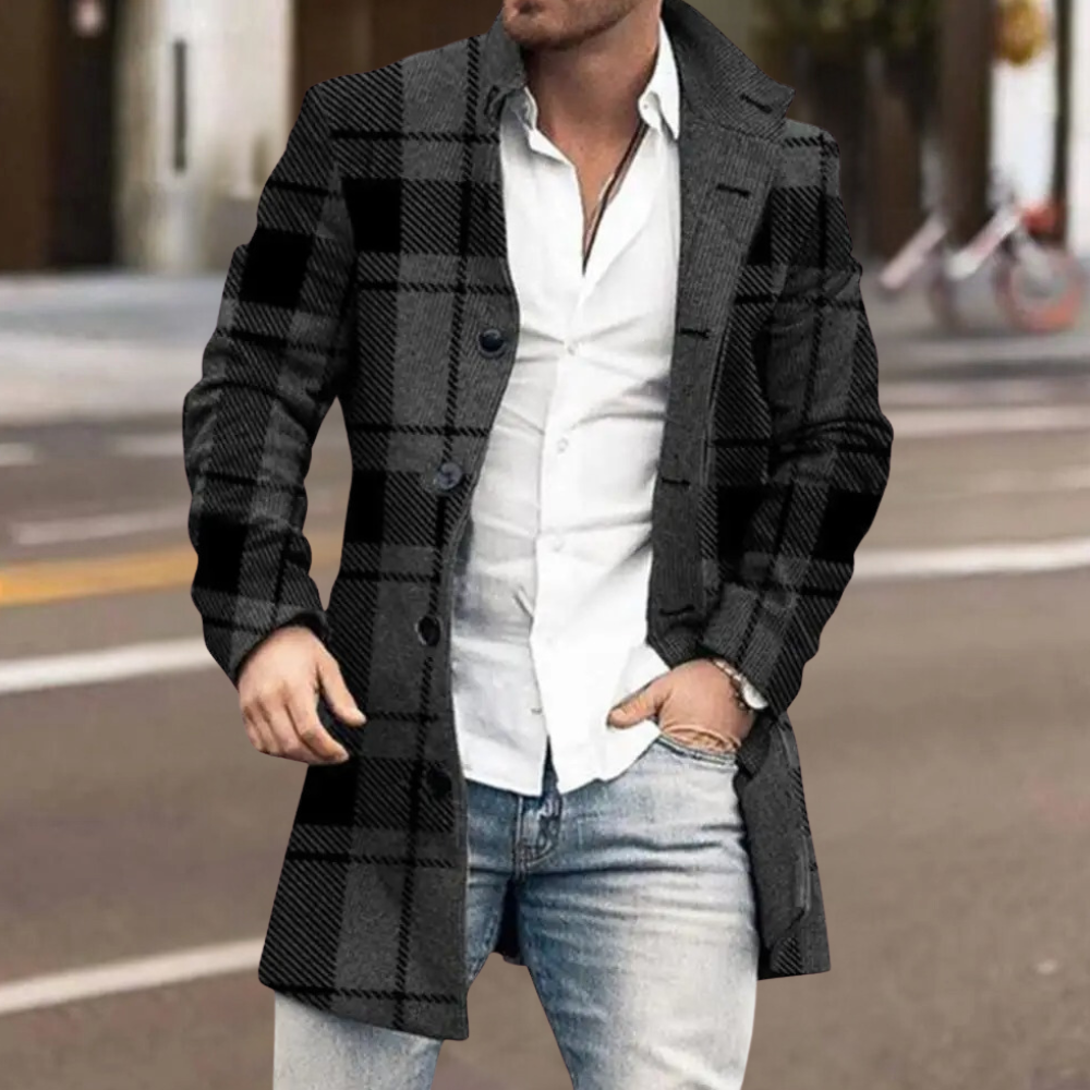 ERWAN - Abrigo largo y grueso de invierno para hombre