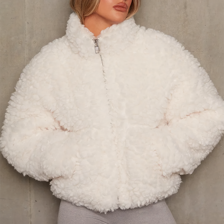 JÚLIA - Chaqueta de felpa con cremallera para mujer