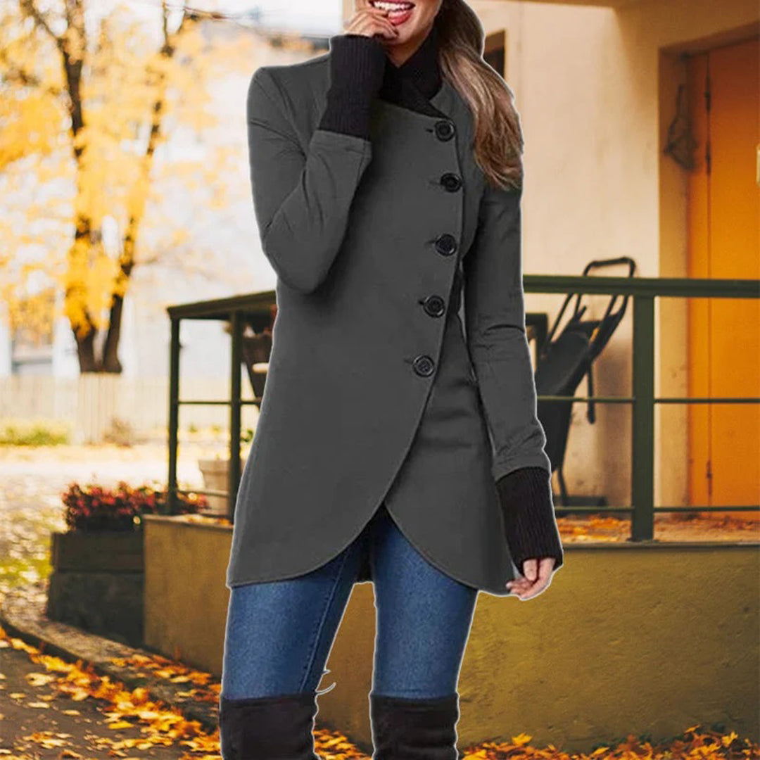 FRANCISCA – Chaqueta elegante y a la moda con cierre asimétrico para mujer