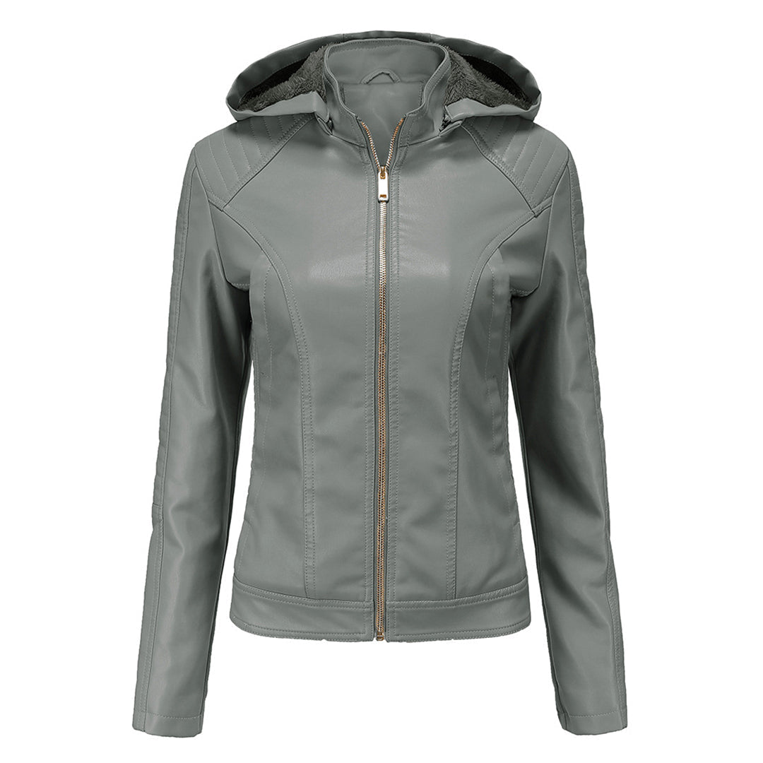 INAYA – Chaqueta de cuero versátil con múltiples opciones para mujer