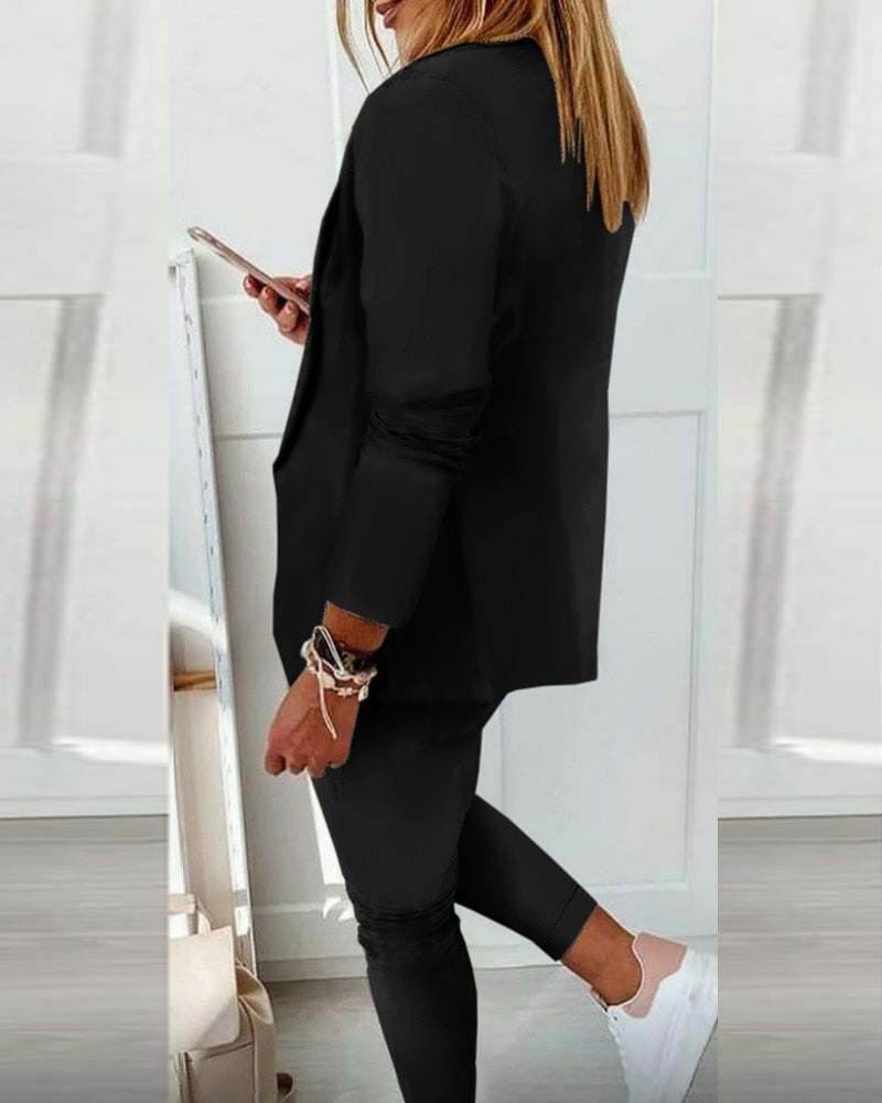 Conjunto casual de blazer y joggers para mujer – ARIANE