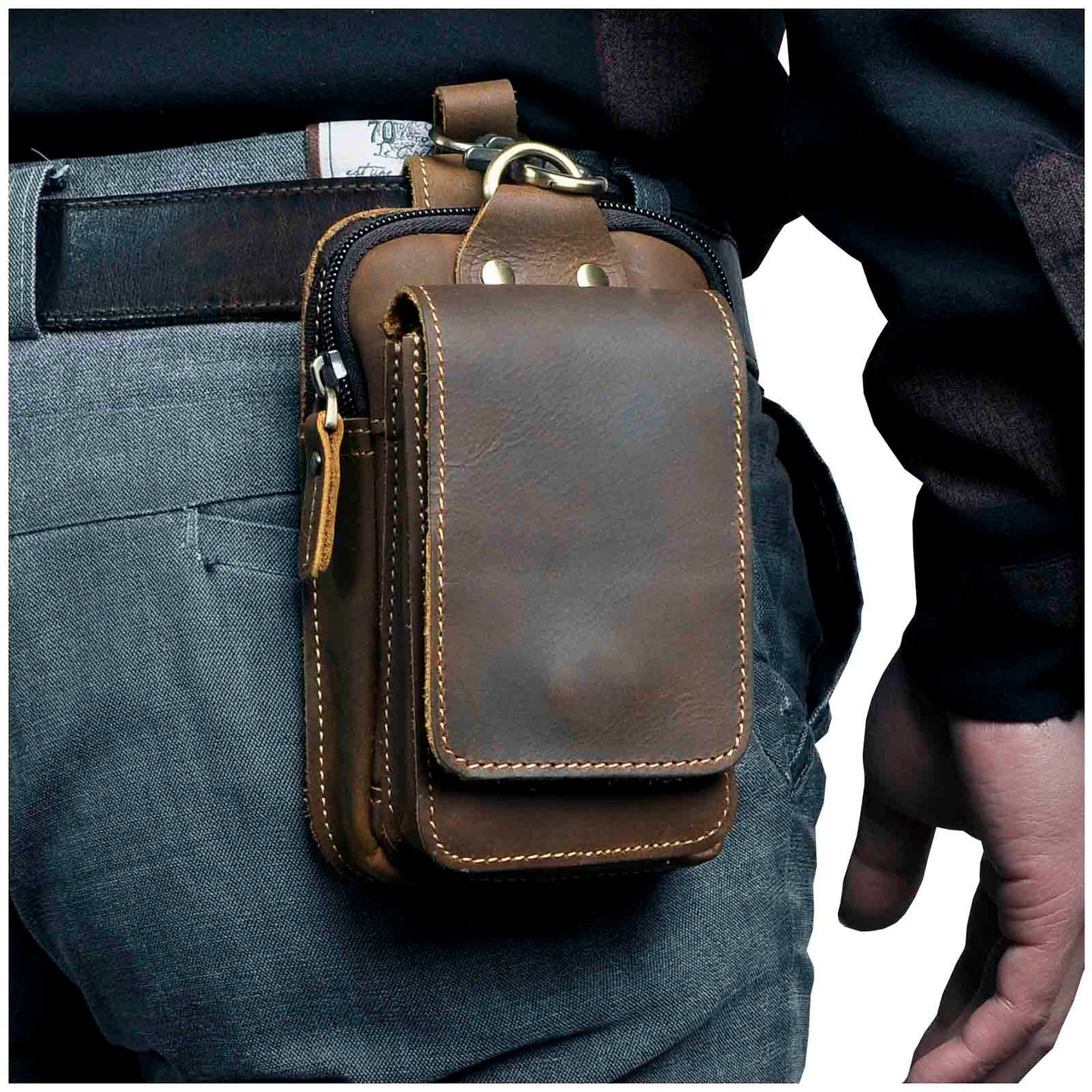 Riñonera de cuero para hombre – VALTERIO