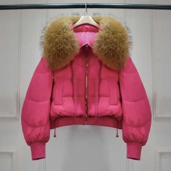 SELMA - Abrigo puffer de invierno con cuello de piel sintética para mujer