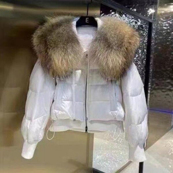 SELMA - Abrigo puffer de invierno con cuello de piel sintética para mujer