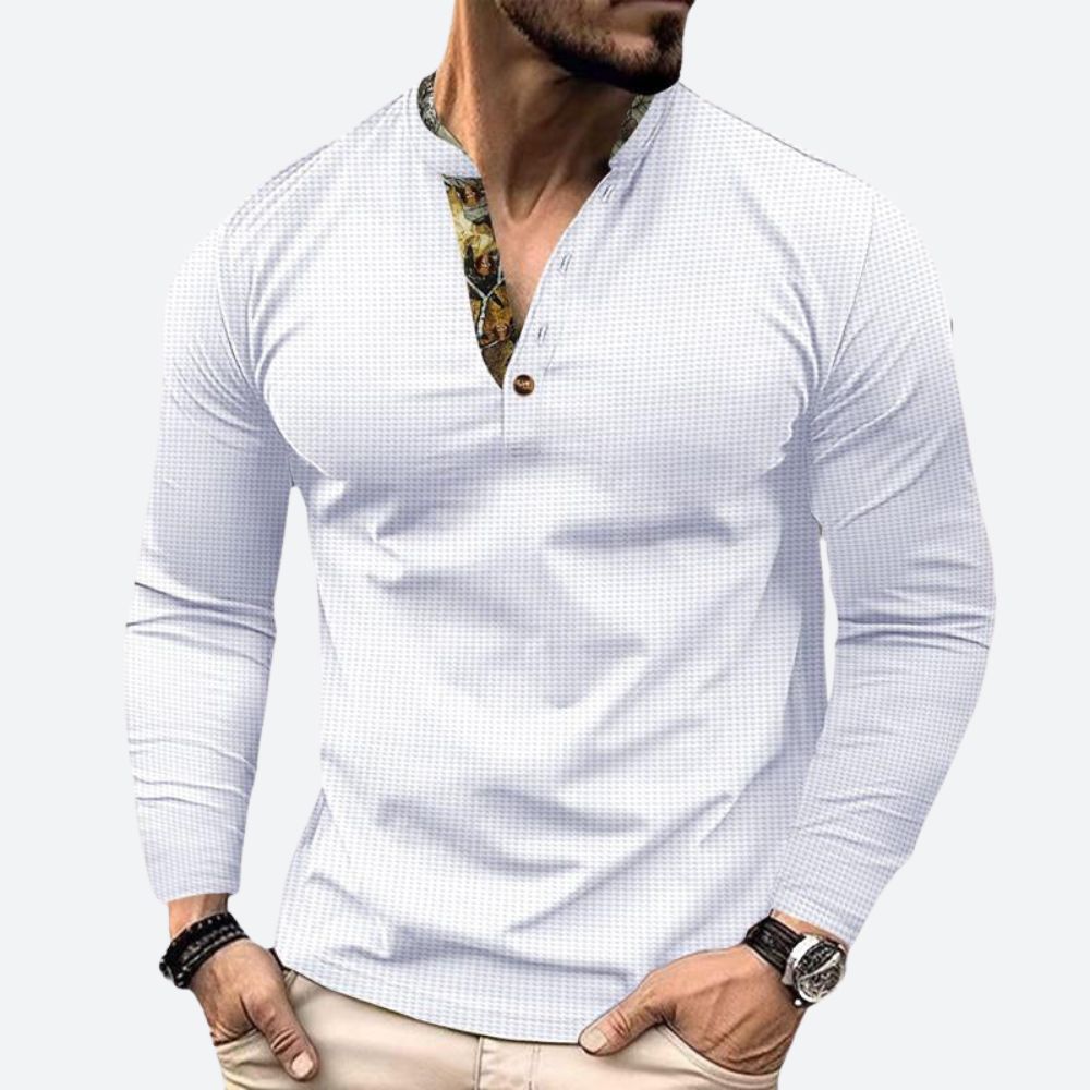 Polo casual de manga larga para hombre con diseño versátil – BRENTIVO