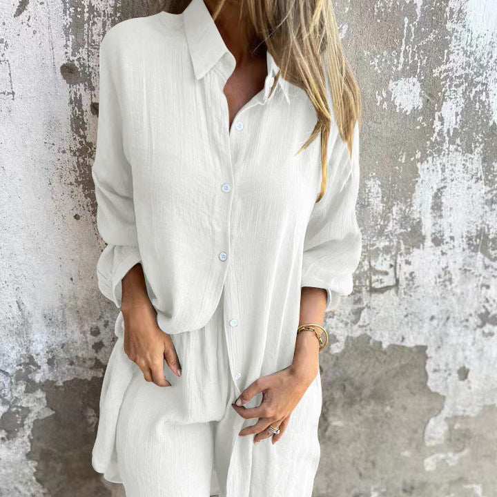 Conjunto veraniego de dos piezas con blusa y shorts cómodos – LONYA BreezeSet
