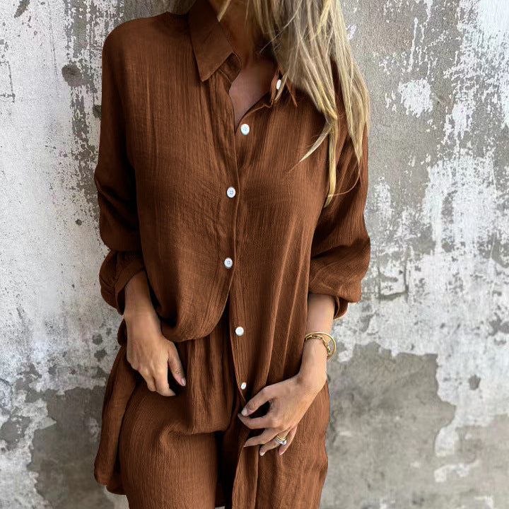Conjunto veraniego de dos piezas con blusa y shorts cómodos – LONYA BreezeSet
