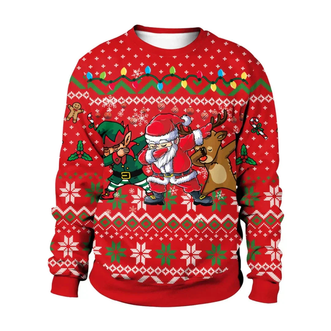 LEONOR - Jersey navideño unisex cálido con mangas largas