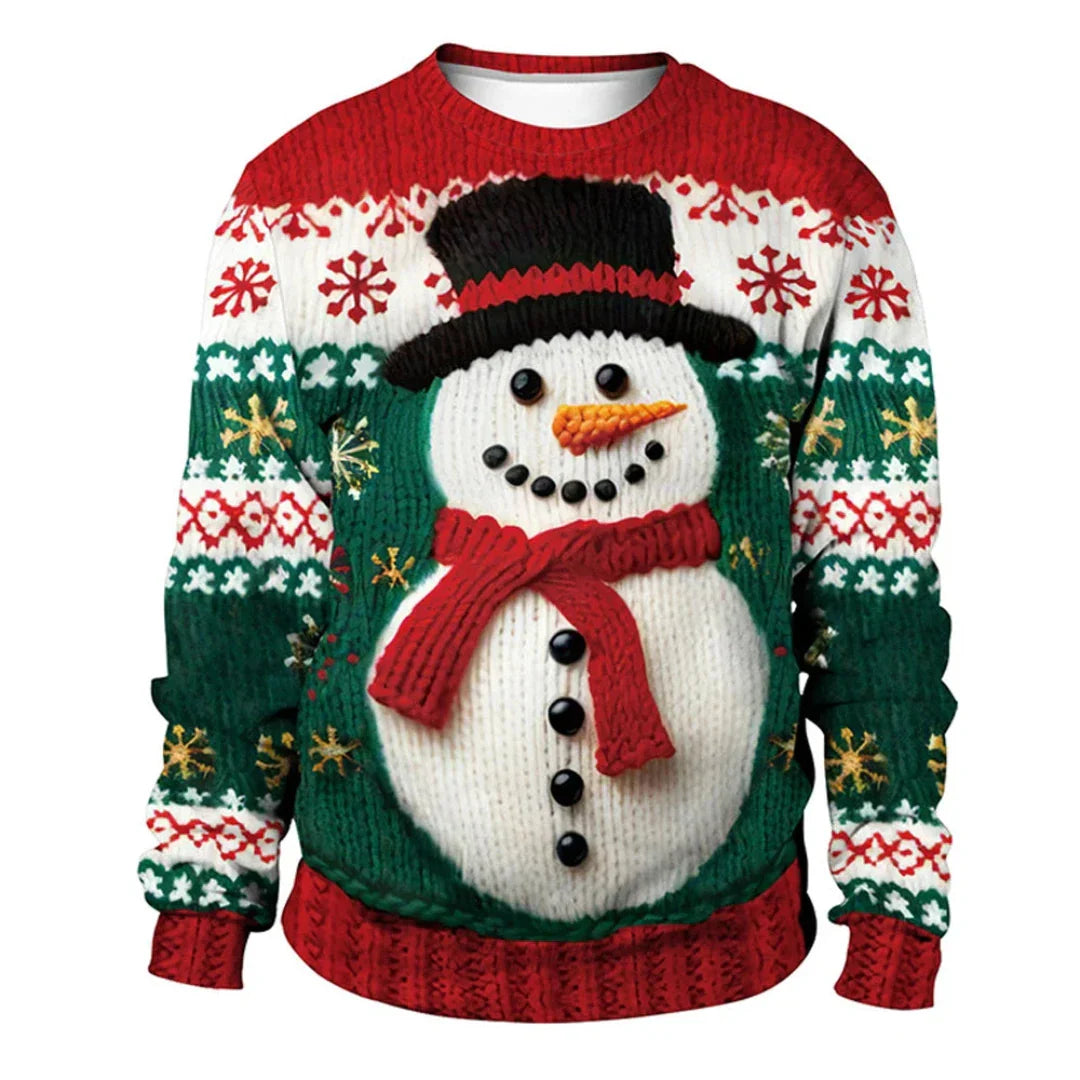 LEONOR - Jersey navideño unisex cálido con mangas largas