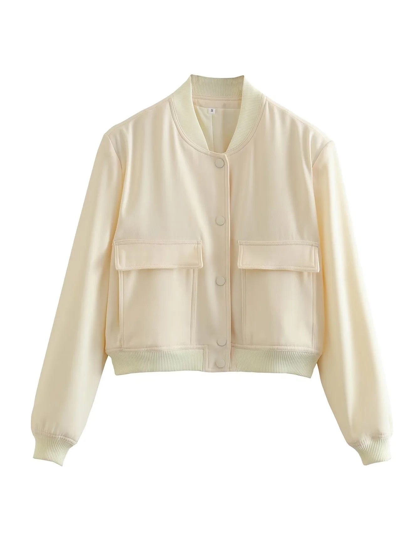 LUNA - Chaqueta cropped con cierre de botones para mujer
