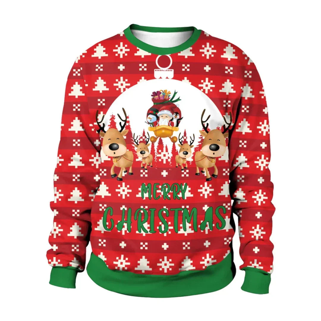 LEONOR - Jersey navideño unisex cálido con mangas largas