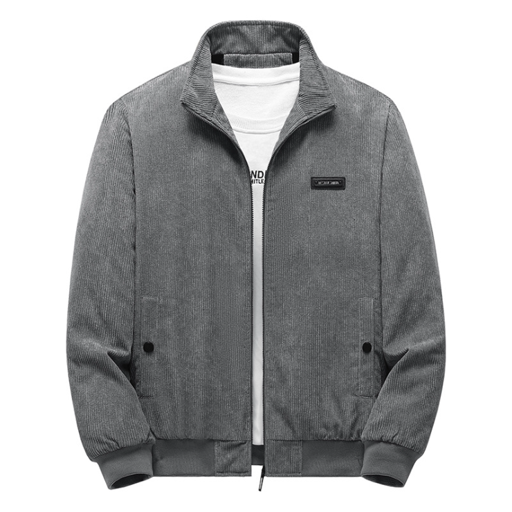 FERNANDO - Chaqueta casual de forro polar con cremallera y puños acanalados para hombre