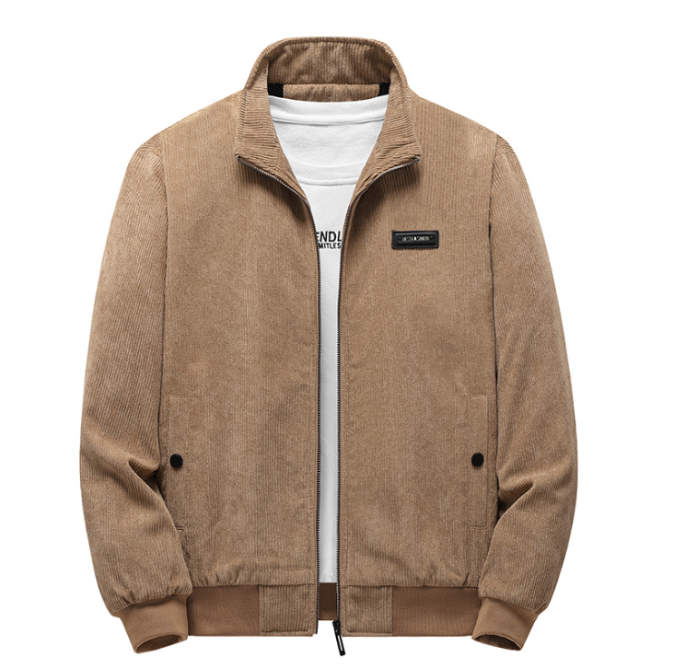 FERNANDO - Chaqueta casual de forro polar con cremallera y puños acanalados para hombre