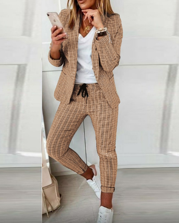 Conjunto de dos piezas para mujer con blazer y pantalón – ROZA PowerSuit
