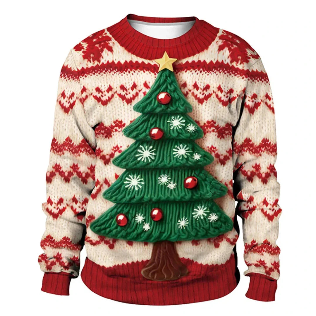 LEONOR - Jersey navideño unisex cálido con mangas largas