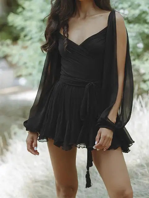 Vestido ajustado de dos piezas con estampado animal y falda mini – SELYA WildGlow