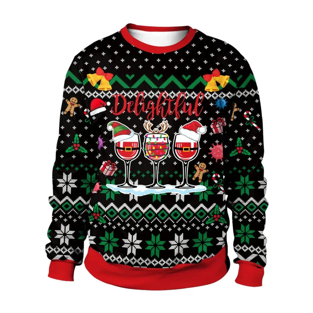 LEONOR - Jersey navideño unisex cálido con mangas largas
