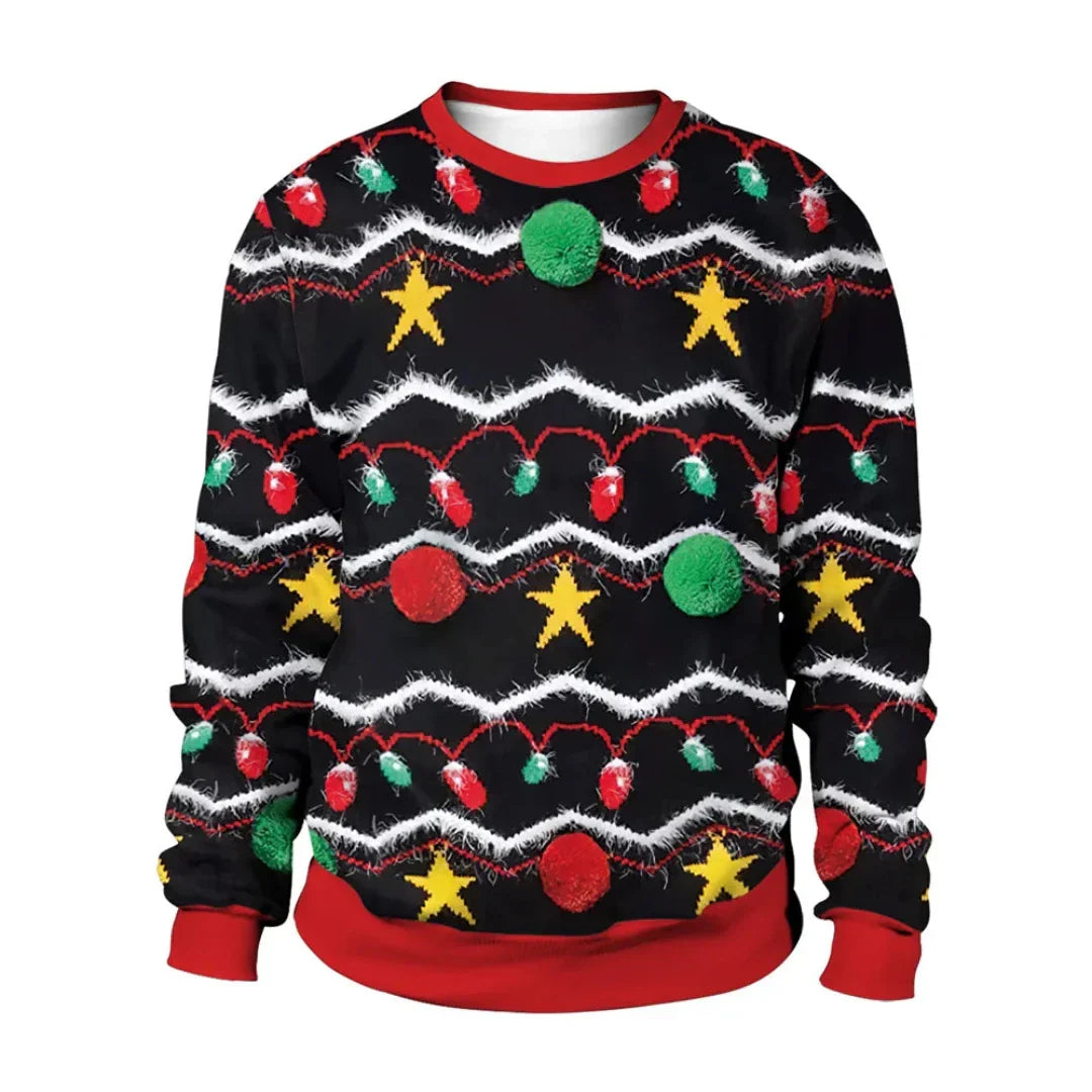 LEONOR - Jersey navideño unisex cálido con mangas largas
