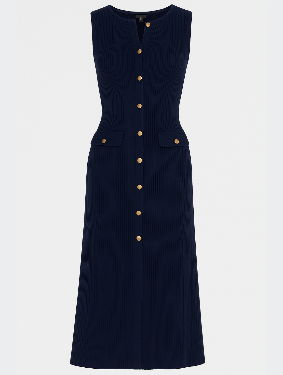 Vestido midi sin mangas con diseño recto y minimalista – CLAIRA SleekLine
