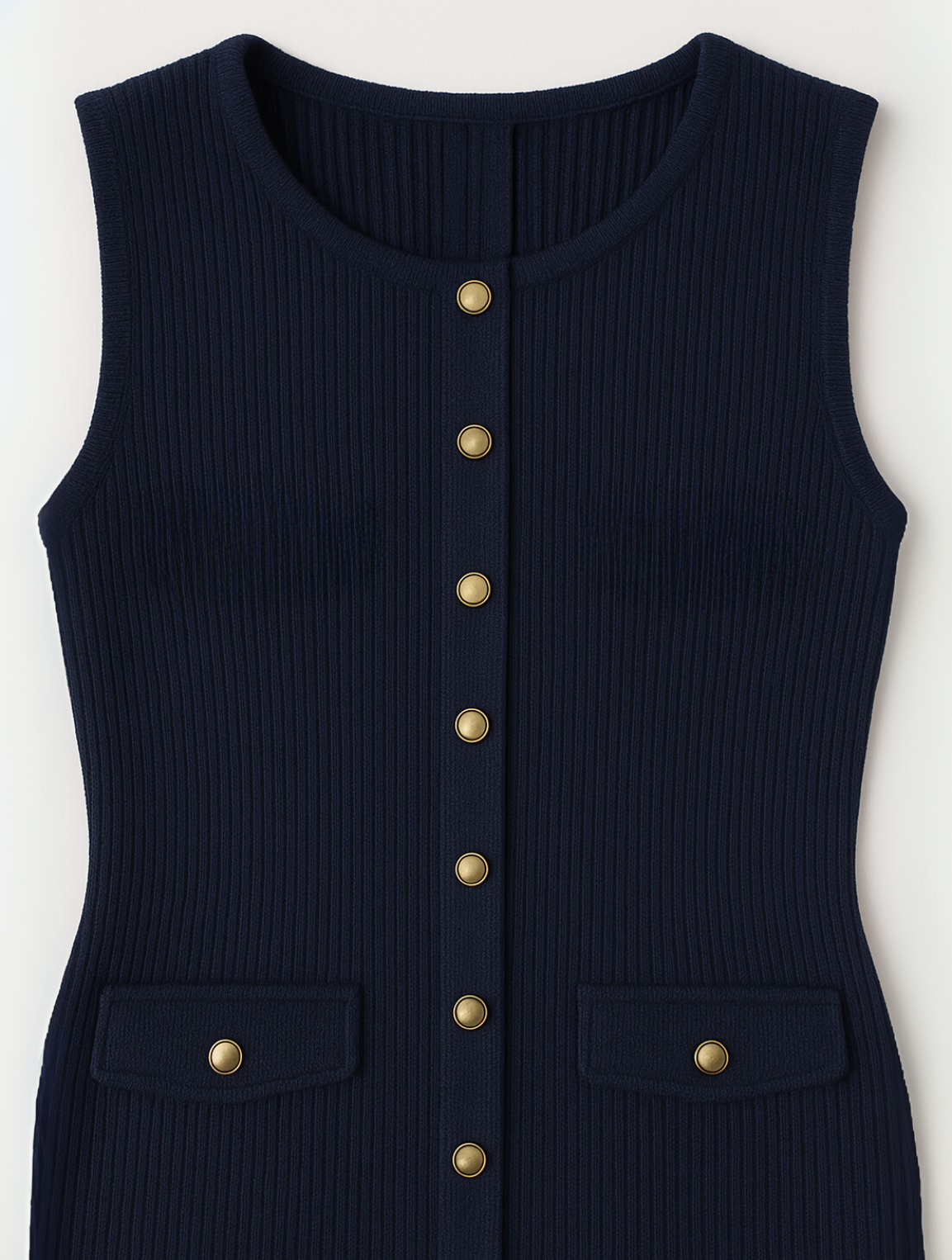 Vestido midi sin mangas con diseño recto y minimalista – CLAIRA SleekLine
